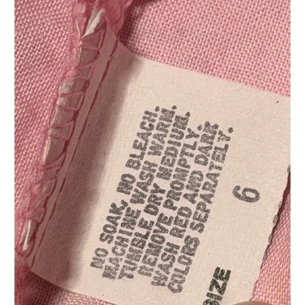 Vintage OshKosh B'Gosh Girls Pink Pants 6 Ruffle Waist Cottagecore Fruit